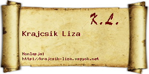Krajcsik Liza névjegykártya